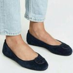 Tory Burch COPY - Women’s Minnie Travel Ballet Flat Suede Blue Size 6 M Photo 6