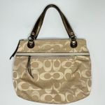 Coach Authentic  Poppy Signature Bag Tote Metallic Gold Cream Pink #H1220-18979 Photo 0