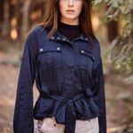 Marrakech Ellis Silky Satin Utility Jacket In Sapphire Blue Size XS Photo 2