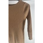 EXPRESS Women's Ribbed Crew-Neck Maxi Sweater Dress Beige Long Sleeve Sz M Photo 1
