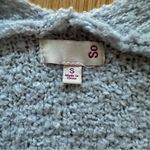 SO  Blue and Cream Colorblock Fuzzy Knit Cardigan Duster Sweater Photo 2