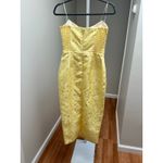 Amanda Uprichard  Ivy Dress Midi Yellow Jaquard size Medium Photo 6