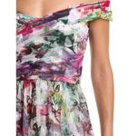 Marchesa Notte Floral Off Shoulder Appliqué 3D Formal Evening Gown Size 14 White Photo 6