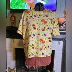 Vintage 90’s Yellow Floral & Cherry Top XL/Size 18 Photo 1