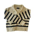 Cider Striped Collar Knit Polo Top size S Photo 0