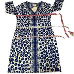 Gretchen Scott  Jersey Border Town-Wildcat Navy 3/4 Sleeves Short Dress XS Photo 4