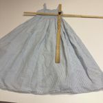 J.Crew  Dress Womens X Small Blue White Striped Linen Cotton Smocked Beach Midi Photo 9