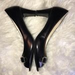 Ralph Lauren Lauren  black open toe leather heels 9 Photo 6