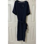 Lane Bryant NWT WOMEN'S 22 NAVY WIDE LEG V NECK BELTED JUMPSUIT COZY CHIC Photo 2