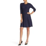 Nanette Lepore Navy Sparkle Fit and Flare Dress Photo 14