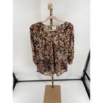 Month Of Sundays Cheetah Print Roll Tab 3/4 Sleeve Shirt Womens Size 1X Photo 6