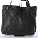 Lanvin Black Leather Diamond Stitch Bow Tie Tote Photo 11