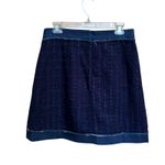 Kate Spade Women's Denim Tweed Lined Blue Skirt Size 8 Broome Street indigo Photo 2