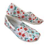 Toms  Shoes Alpargata Deck the Halls Faux Fur Lined Flats Women Size 9 Christmas Photo 2