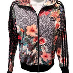 Adidas  Originals Jardim Agharta Farm Firebird Floral Track Jacket Black Sz S Photo 0