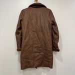 Reversible Leather Fur Jacket Chocolate Brown Long Line Fuzzy Mob Wife Teddy Size M Photo 1