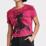 Marvel NWT Womens  Artist Series Black Panther Cropped Dye Dip Tee Shirt - Sz 2X Photo 0