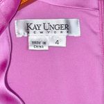 Kay Unger Pink V-Neck Sleeveless Ruched Front Mini Sheath Cocktail Dress Photo 6