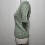 Everlane Short Sleeve Fuzzy Knit Sweater Tee Light Green Size XS Alpaca Luxury Photo 2