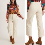 Marine layer Bridget Exposed Button Crop Wide Leg Corduroy Pants US 14 Photo 1