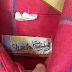 Diane Von Furstenberg  Vintage Red Plaid Button Front‎ Woman's Blouse Flannel 14 Photo 8