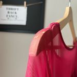 Chiara Boni  Gown Alidora Mesh Quarter‎ Sleeve Maxi Dress Red Size 42 (6) Photo 10