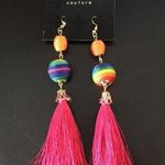 Romeo + Juliet Couture Romeo & Juliet OrangeRainbow & pink tassels earrin Photo 0