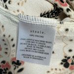 Steele sz M White Oriental Floral Maxi High Waist Skirt Boho Femme Retro Flowy Size M Photo 5