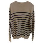Brandy Melville  crew neck striped cream sweater Photo 3