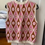 Mango - Retro Pink and Brown Sleeveless jumper - Size Small Photo 5