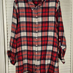 Modcloth Womens Red Plaid Flannel Shirt 3X Photo 0