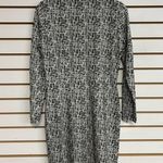 J. McLaughlin Sketch Geo Print Bedford L/Sleeves Dress M Black Off White Stretch Photo 8