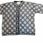 VTG Alpaca Imports Hand Knit Cardigan Sweater Alpaca Wool Snowflake Festive Black Size L Photo 0