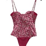 ZARA NEW  Pink and White Floral Pink Sweetheart Corset Bodysuit Women’s Size S Photo 4