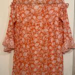 C+D+M Collections Sheer Orange and White Floral Print XL Cover Up. 1940 Photo 5