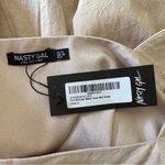 Nasty Gal Sleeveless Ruffle Strap Mini Linen Smock Dress in Stone size 6 NWT Photo 11