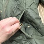 Barbour  Olive Puffer Jacket with Faux Fur Trim Photo 4