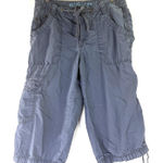 Life is Good  Women's Blue Cotton Bermuda Cargo Drawstring Shorts Size 10 Photo 0