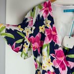 NWT Tori Richard Honolulu Womens Floral Wrap Dress Sz 8 Navy Pink Tencel Blue Photo 4