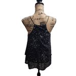 She Sky Top Womens Size Small Black Camisole Star Spaghetti Straps Celestial Photo 1