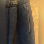 American Eagle NWT dark wash wide leg denim pants, elastic waist, pockets; M Photo 2