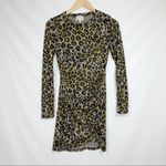 Francesca's June & Ivy Tammy Ruched‎ Leopard Dress Size Medium Brown Photo 3