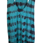 Joie  Women's M Racerback Tank Top Dress Teal Black Tie Dye Linen Blend Vacation Photo 0
