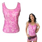 American Vintage 90'S VINTAGE BUBBLE GUM GRAPHIC Pink Lily's Of Beverly Hills tank top MEDIUM Photo 1