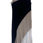 REED Asymmetrical Colorblock Maxi Dress Size Large Tan Photo 0