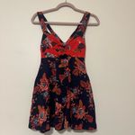 Free People  Baby It's You Navy Blue Print Mini Dress Photo 2