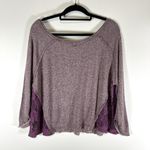We The Free Free People  Purple Sweater Top Lace Sides Womens‎ M Photo 7