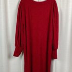 Eloquii Red Long Puff Sleeve Ribbed Shift Dress Sz.14/16 Photo 8