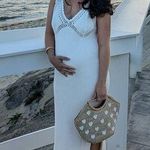 DEREK LAM 10 CROSBY x RTR White Knit Ribbed Crochet Knit Midi Dress Size XS Yellow Photo 15