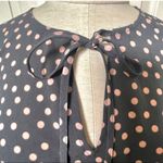 Boden grey long sleeved blouse with pink polka dots Size 6 Photo 4
